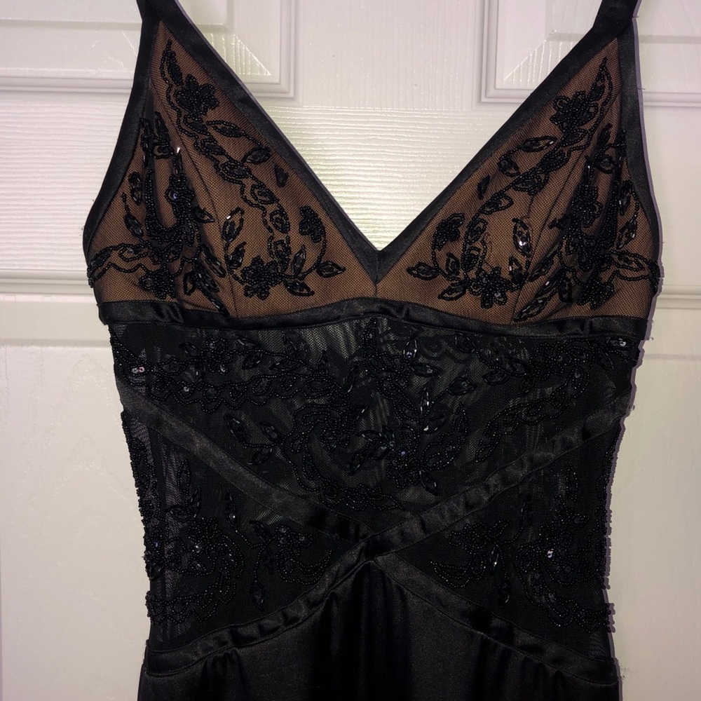Ladies floor length formal satin dress